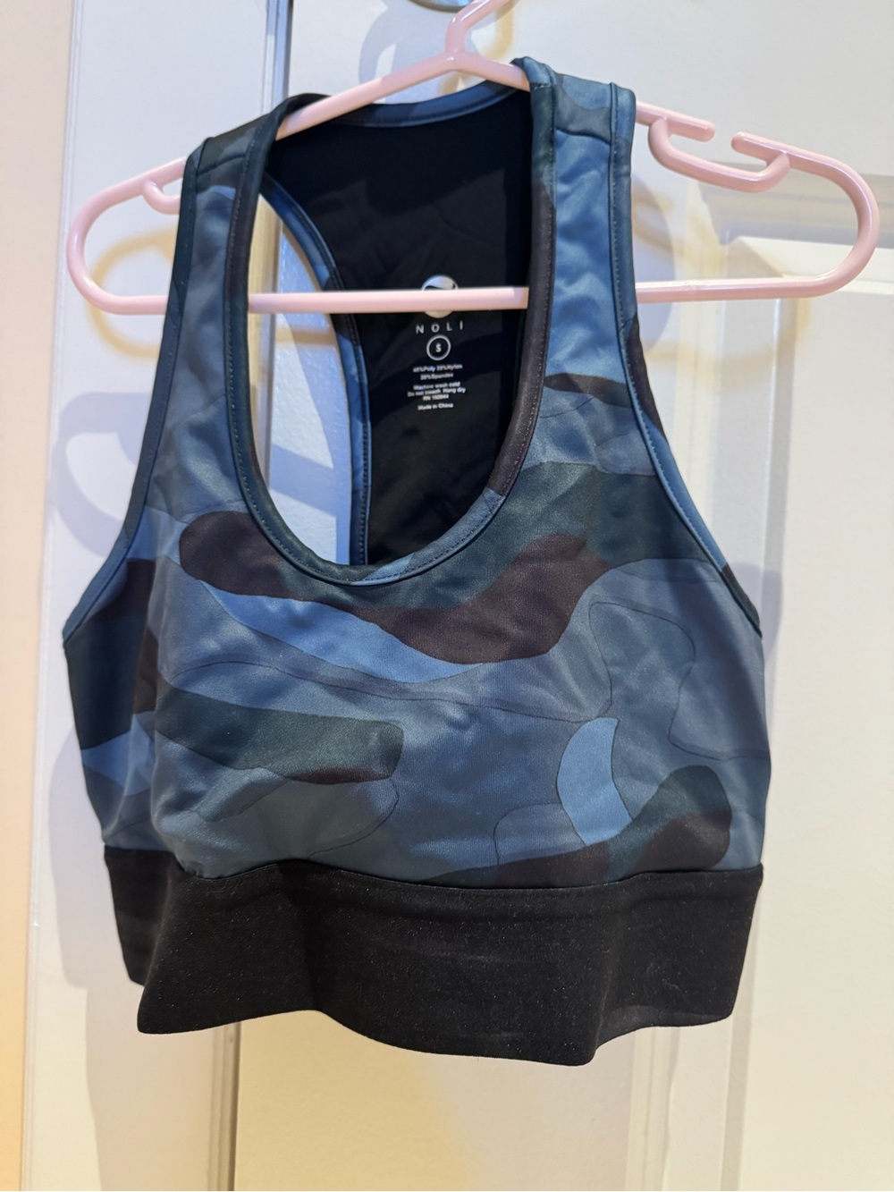 Noli Blue Camo Sports Bra - Supportive Racerback
